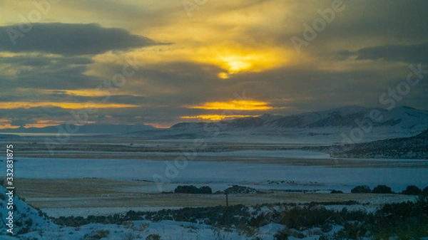 Obraz sunset over the mountains