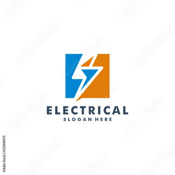 Fototapeta Lightning Logo Template Electrical vector icon illustration design