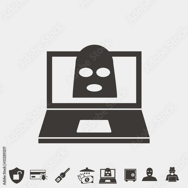Fototapeta computer malware icon vector illustration and symbol for website and graphic design