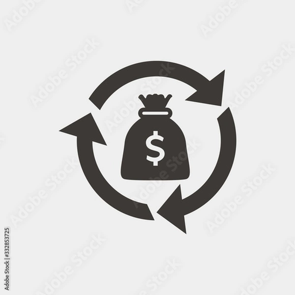 Fototapeta money rotation icon vector illustration and symbol for website and graphic design