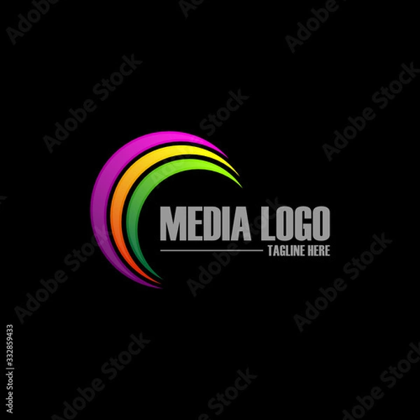 Obraz Simple media logo template design vector