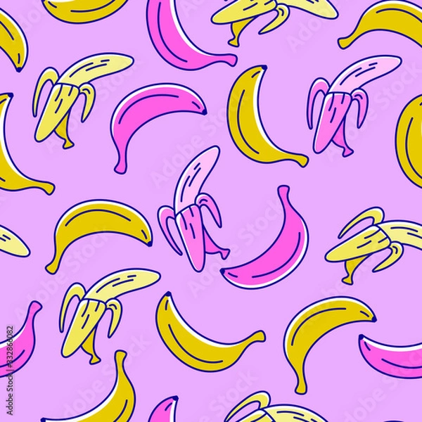 Fototapeta Vector seamless pattern. Fruits. Bananas