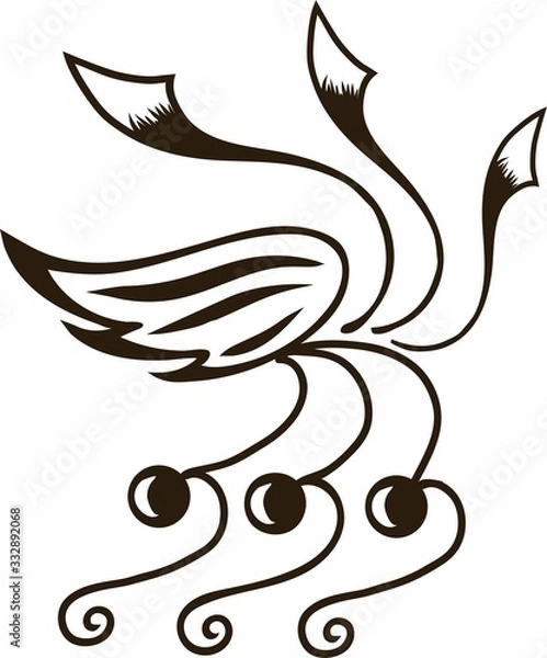 Fototapeta  Vector graphics. Decor element for design. Black and white pattern.