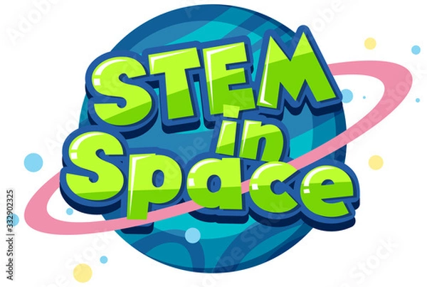 Fototapeta Sticker template for word stem in space