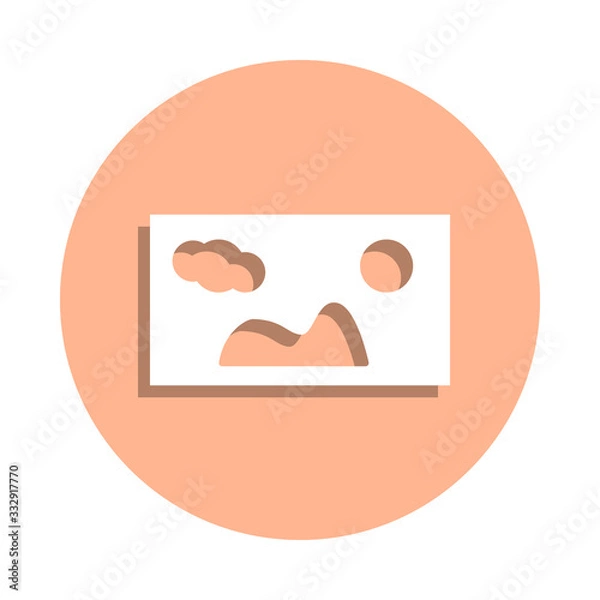 Fototapeta Picture badge icon. Simple glyph, flat vector of web icons for ui and ux, website or mobile application