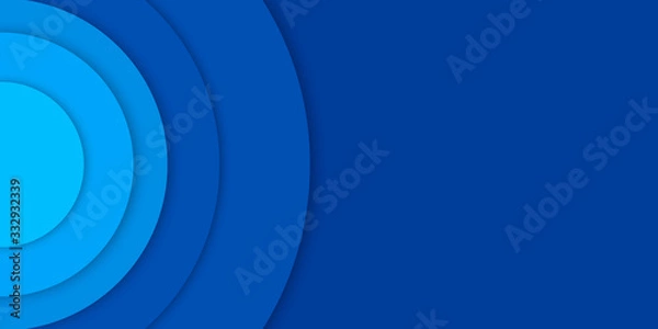 Obraz Bright blue background with white circle rings texture design, new geometric pattern paper 