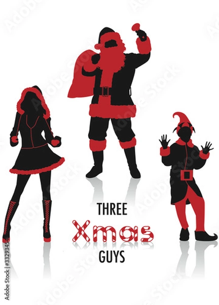 Obraz Xmas guys silhouettes