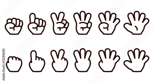 Obraz 指で数字を表したイラスト/ハンドサイン