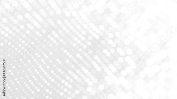 Obraz Dot white gray wave light technology texture background. Abstract big data digital concept. 3d rendering.