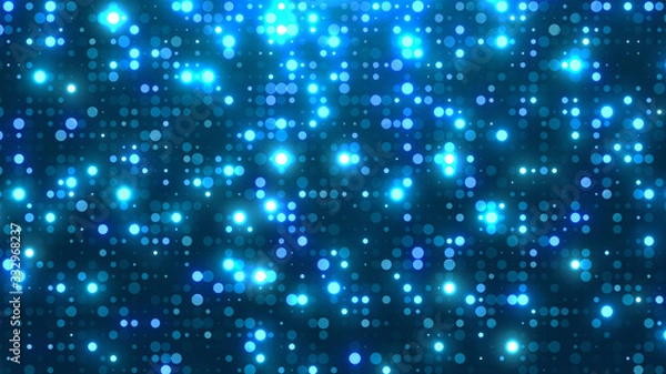 Obraz Dot  white blue pattern screen led light gradient texture background. Abstract  technology big data digital background. 3d rendering.
