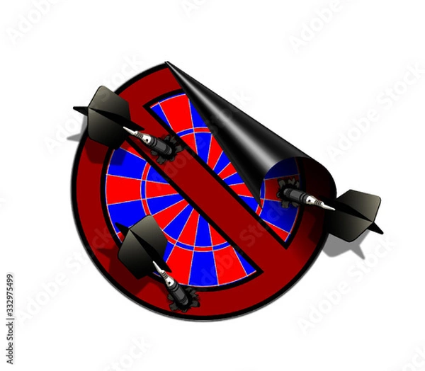 Obraz Dart verbot scheibe 