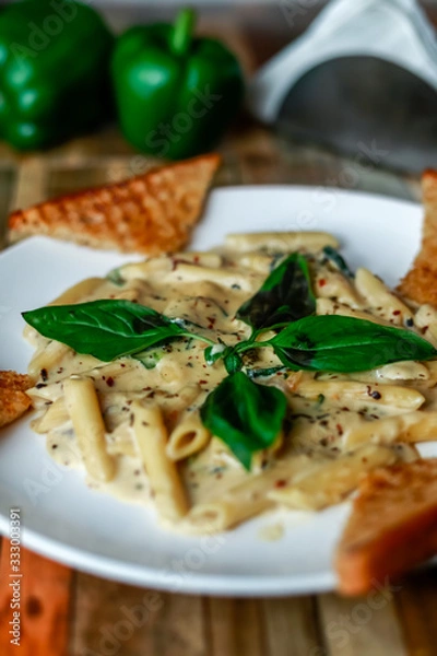 Obraz white sauce pasta