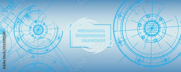 Fototapeta Abstract background concept mechanical engineering drawing