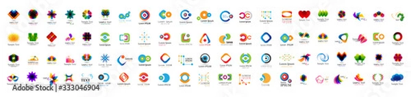 Fototapeta Abstract Logo And Icon Set. Elements Collection Isolated On White - Vector. Flat Icons For Business Template Logo, Square Elements, Website, Business Symbol And Circle Elements. Abstract Medical Logo