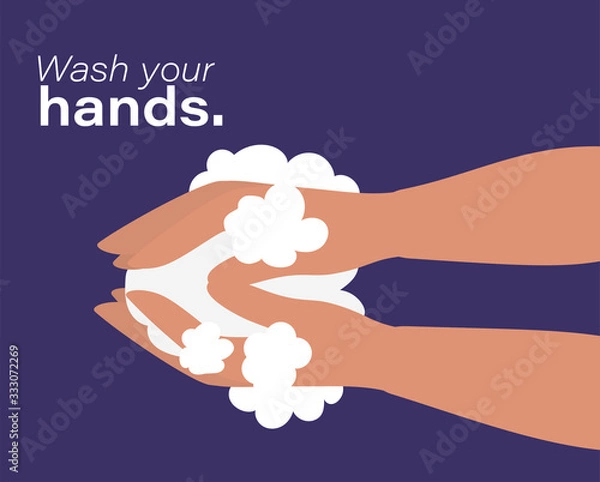Fototapeta Hands washing vector design
