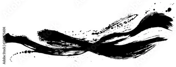 Obraz 書道　しぶき　毛筆イラスト