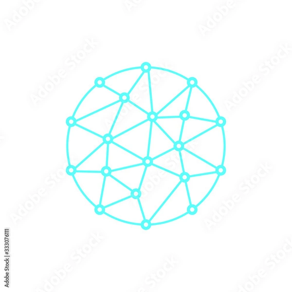 Fototapeta Vector technology logo. Globe icon. Stock illustration