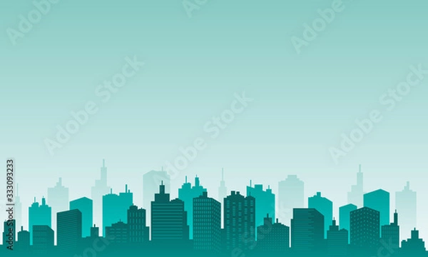 Obraz The city of beautiful view and many building.