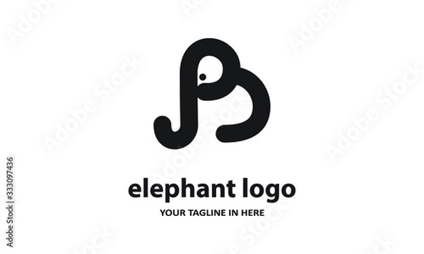 Fototapeta The concept of modern Simple elephant logo design is easy to remember	