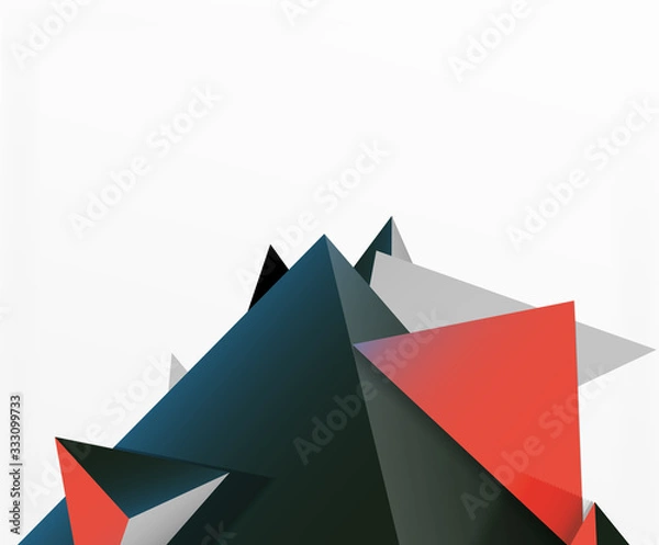 Fototapeta Abstract background, mosaic 3d triangles composition, low poly style design. Vector Illustration For Wallpaper, Banner, Background, Card, Book Illustration, landing page