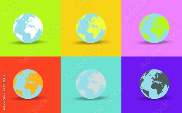 Obraz Earth icon. Globe vector illustration. Planet concept. Colorful
