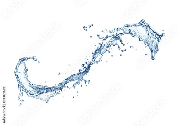 Fototapeta カーブした波と水しぶき