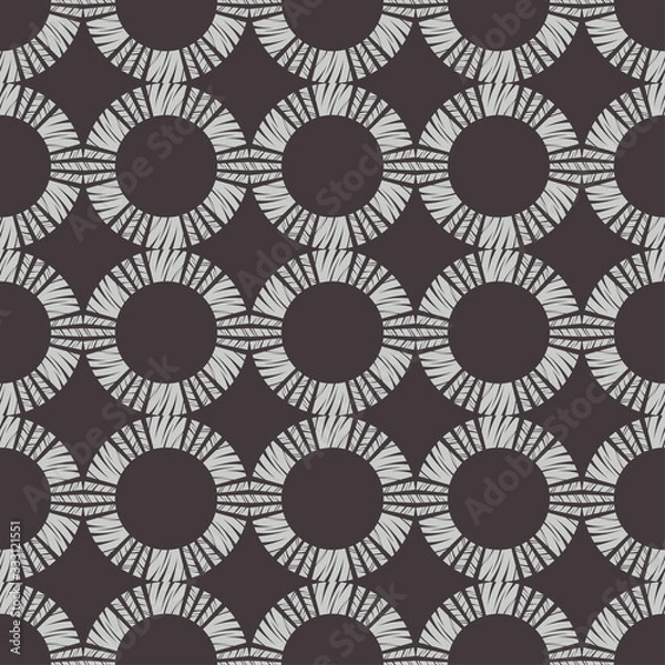 Fototapeta Design with manual hatching. Ethnic boho ornament. Seamless background. Tribal motif. Vector illustration for web design or print.