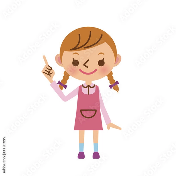 Fototapeta 指差しをする女の子