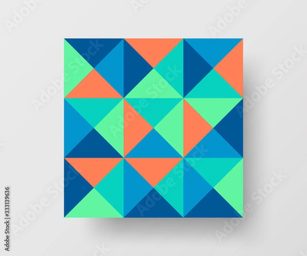 Fototapeta Amazing business advertisement vector mural art square banner mock up. Modern corporate abstract geometric illustration design layout background. Company identity quadrangle texture brochure template.