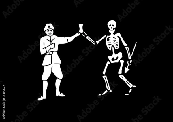 Obraz Pavillon noir pirate Bartholomew Roberts