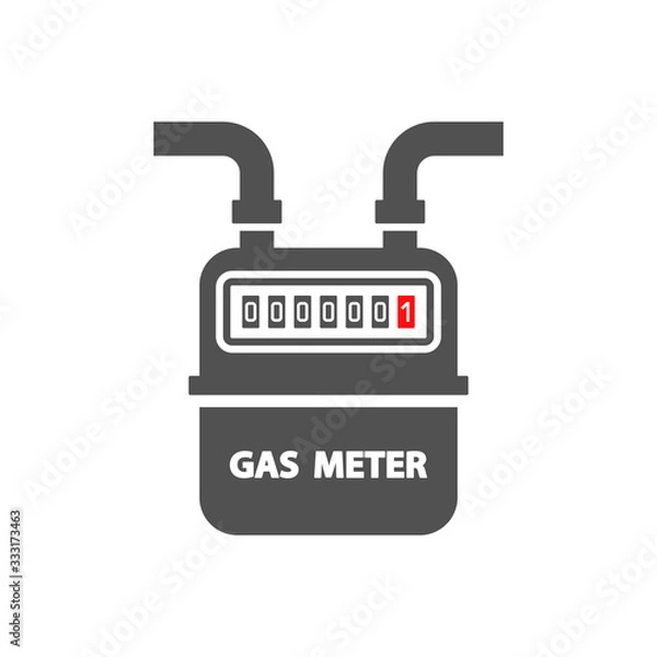 Obraz Gas meter icon in flat style.Vector illustration.