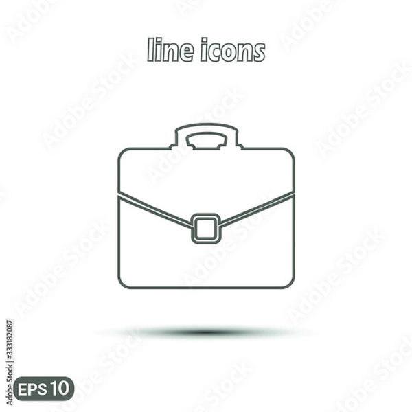 Obraz black briefcase isolated on white background