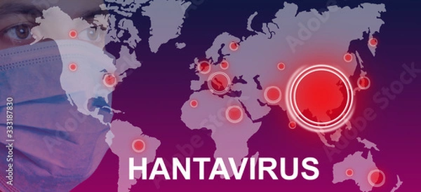 Fototapeta Page with word Hantavirus. Medical concept.