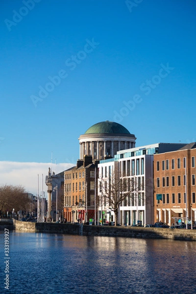 Obraz A view along the quays in Dublin City, Ireland
