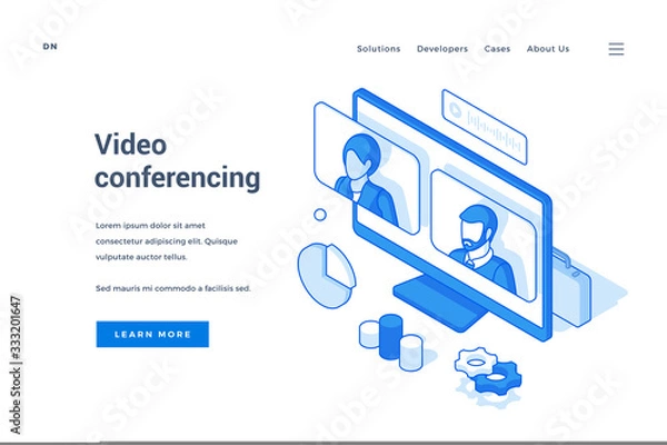 Fototapeta Web banner for modern video chat application