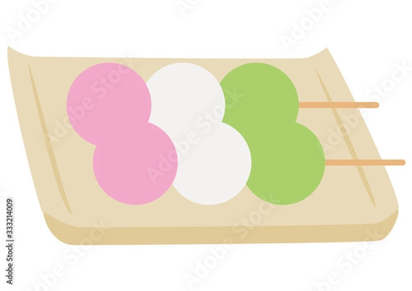 Obraz 三色団子と角皿のセット