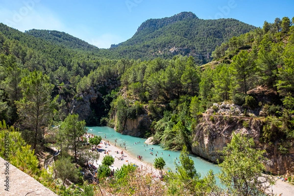 Obraz Montanejos river with thermal water in Castellon, Spain.