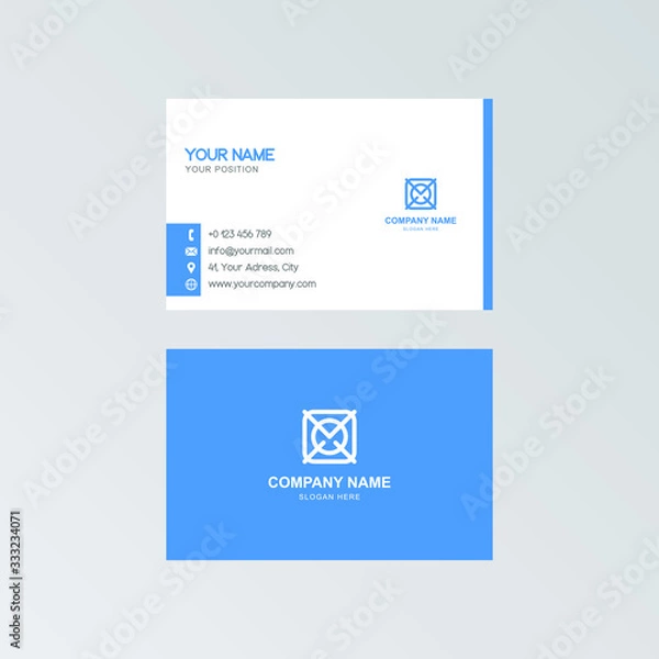 Fototapeta Vector modern creative and clean business card template. Flat design