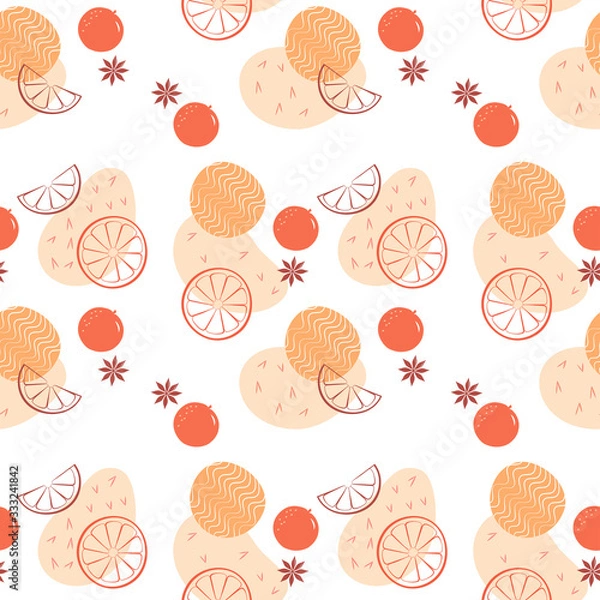 Obraz Tasty orange pattern on white background.
