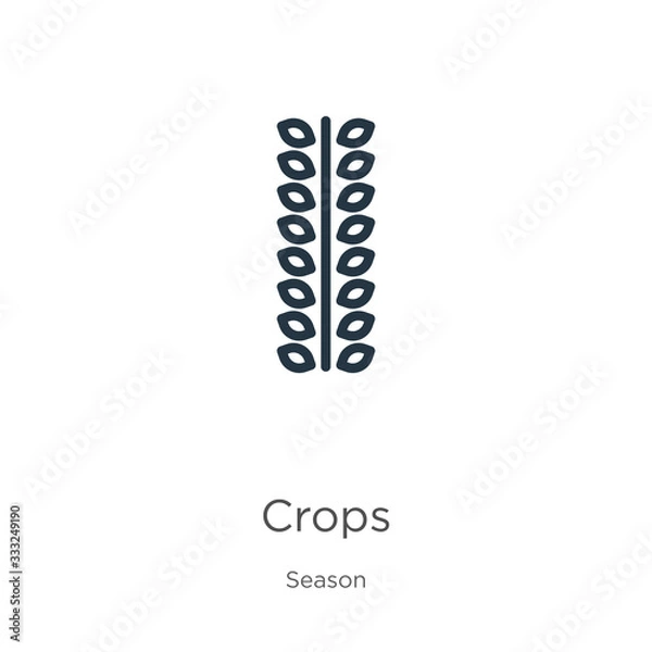 Fototapeta Crops icon. Thin linear crops outline icon isolated on white background from season collection. Line vector sign, symbol for web and mobile