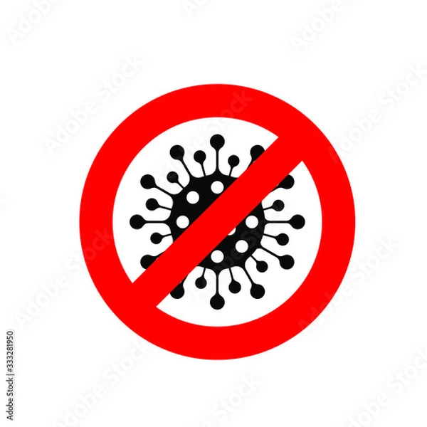 Obraz Stop coronavirus icon, flat vector image Eps