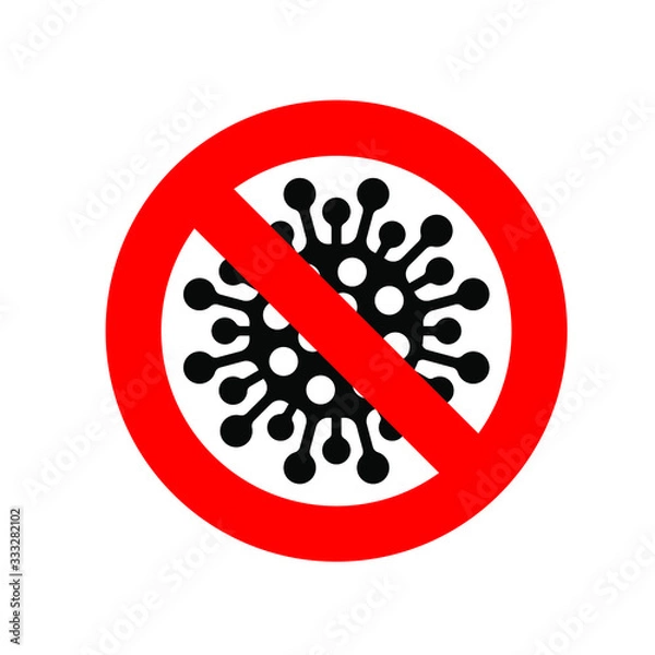 Obraz Stop coronavirus icon, flat vector image Eps