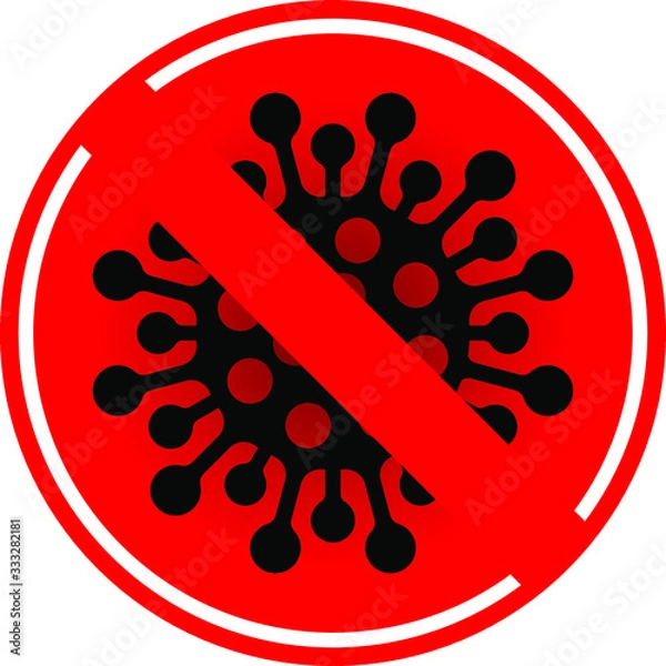 Obraz Stop coronavirus icon, flat vector image Eps