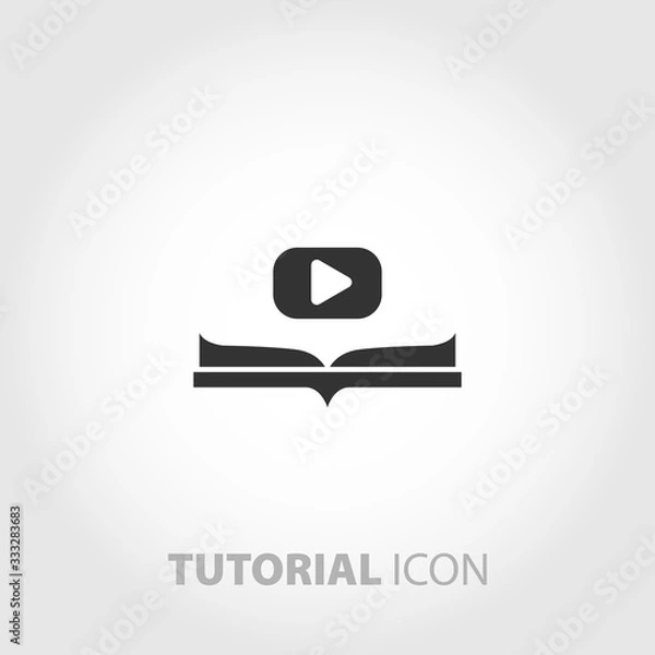 Fototapeta video tutorial icon. book design element