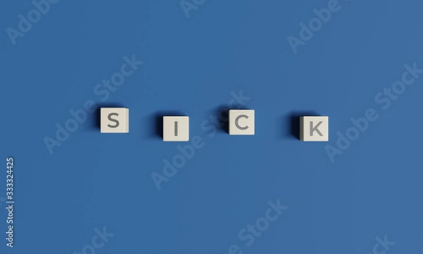 Fototapeta White Cube Letter Blocks With SICK Word