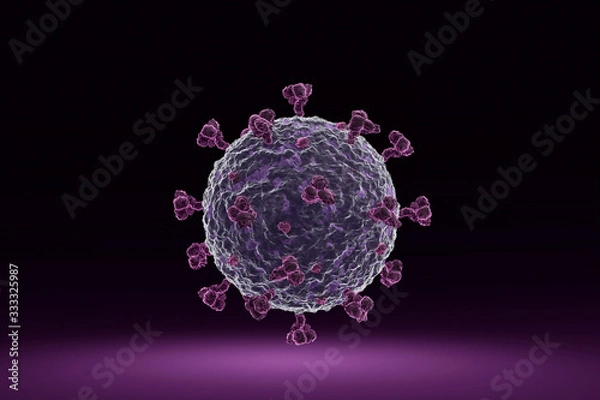 Obraz Corona virus COVID 19 microscope illustration. 3D render