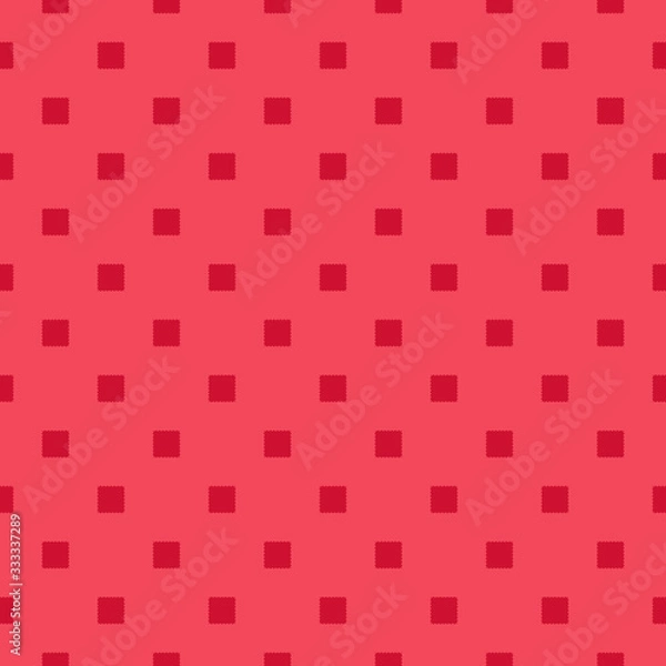 Obraz Vector geometric ornament with small square shapes, repeat tiles. Abstract minimal seamless pattern. Simple background texture in red color. Repeat design for decor, fabric, cloth, textile, wrapping