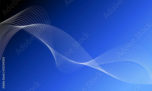 Fototapeta Abstract wave element for design. Digital frequency track equalizer. Stylized line art background. Colorful shiny wave with lines created using blend tool. Curved wavy line, smooth stripe Vector