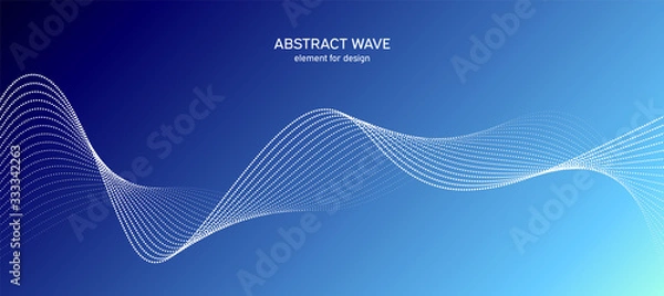 Fototapeta Abstract wave element for design. Digital frequency track equalizer. Stylized line art background. Colorful shiny wave with lines created using blend tool. Curved wavy line, smooth stripe Vector