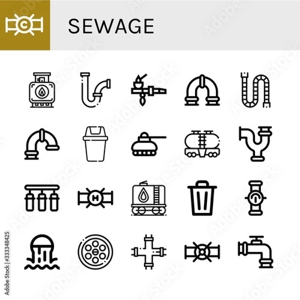Obraz sewage icon set